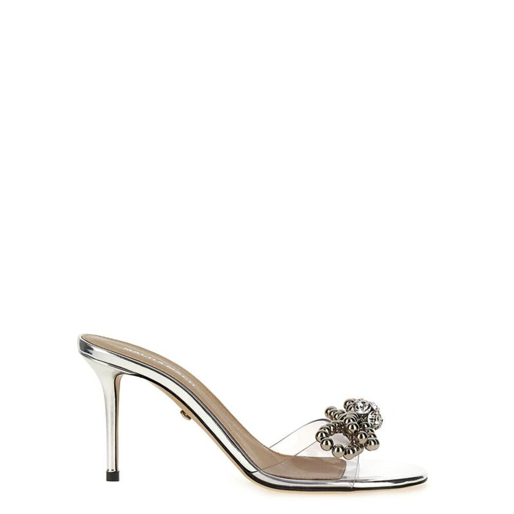 MACH & MACH Silver Pvc Stiletto Heel Women's Sandals